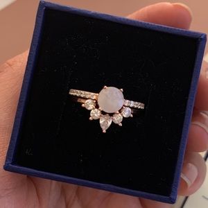 Rose Quartz Ring Set